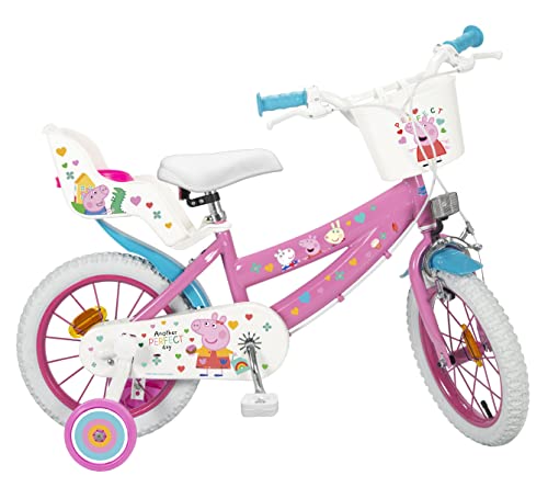 Toimsa Bicicletta 14" Peppa Pig Rosa, Bambini Ragazzo, Multicolore, M