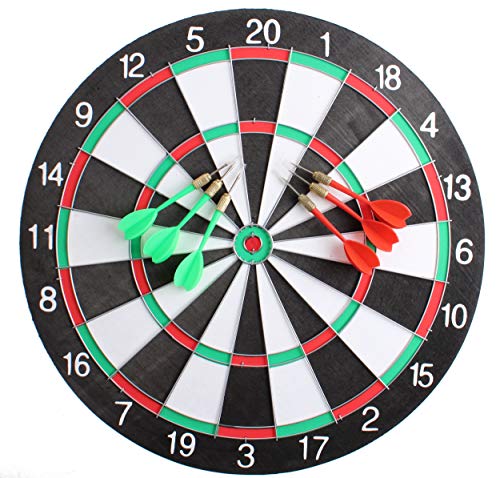 Master Darts 140186, Gioco Tirassegno Tiro Al Bersaglio Con 6 Freccette Dart Board Sport Game 40Cm Gioventù Unisex, Nero, Unica
