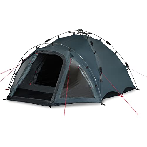 Qeedo Quick Oak 3, Tenda Da Campeggio Per 3 Persone, Tenda Rapida, Quick-Up-System - Sharkgrey