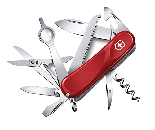 Victorinox, Coltellino Svizzero Evolution 23 (17 Funzioni, Presa Ergonomica, Lama, Lima Per Unghie, Lente D’Ingrandimento), Rosso