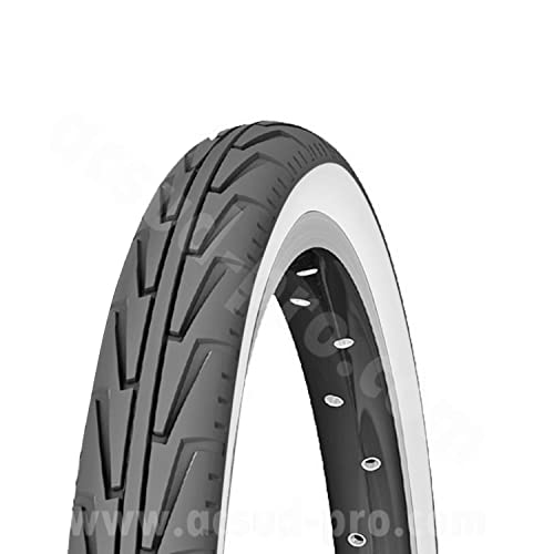 Michelin City Junior, Copertura Unisex Adulto, Bianco/Nero, 20X1.75, 1 Pezzo