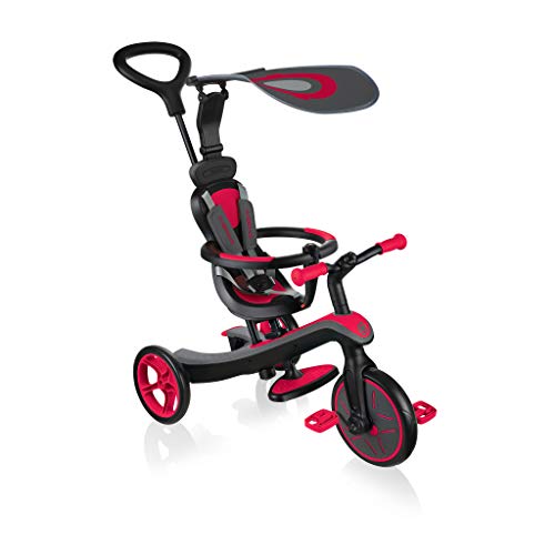 Globber - Explorer Trike 4In1 - Triciclo & Balance Bike Tutto-In-Uno Per Bambini Da 10M + A 5 Anni + , Rosso