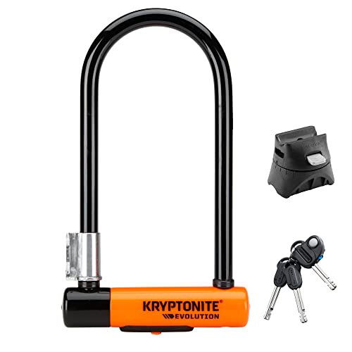 Kryptonite New-U - Evolution , Blocco Disco Evolution Standard Con Supporto Flexframe-U Unisex – Adulto, Arancione, 10 X 22.9