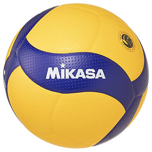 Mikasa Pallone Volley Gara V300W, Unisex Adulto, Blu/Giallo, 5