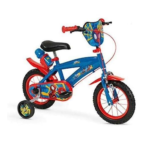 Toimsa Bicicletta 12" Spiderman Huffy (3/5 Anni), Ragazzo, Multicolore, Pequeño