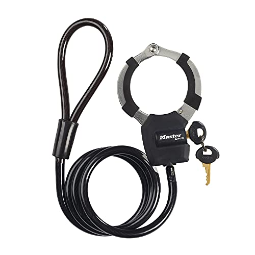 Master Lock Antifurto Per Bicicletta [Cavo + Manette] [Serratura A Chiave] 8275Eurdproblk - Ideale Per Bicicletta, Monopattino Elettrico, Passeggino, 