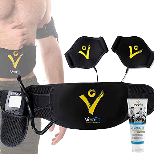 Veofit Fascia Elettrostimolatore Per Addominali, Braccia, Cosce E Polpacci-Cintura Vibrante Dimagrante E Tonificatore Muscolare Per Donna & Uomo- Guid