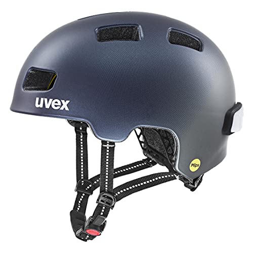 Uvex City 4 Mips, Casco Da Città Leggero Unisex, Sistema Mips, Con Luce A Led Integrata, Deep Space Matt, 55-58 Cm
