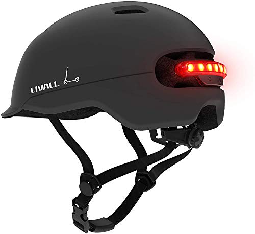 Livall C20-Casco Intelligente Per Bici E Scooter Con Sistema Di Illuminazione A Led E Allarme Sos In Nero_M_54-58Cm, Helmet Unisex-Adult