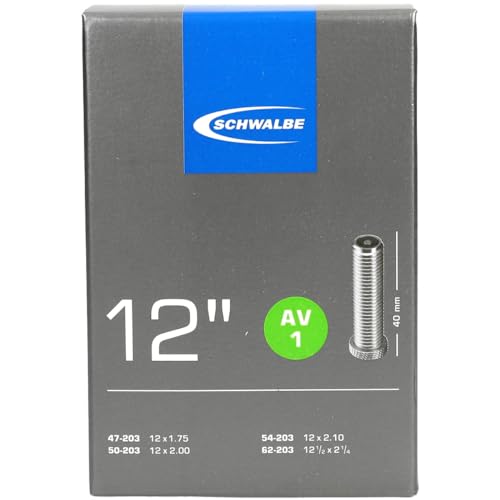 Schwalbe Biciclette Av1 12" Av1 47/62-203 Ek Agv 40 Mm Tubo,Nero