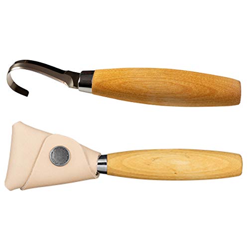 Morakniv Hook Knife 164 Left |13386| Spelucchino In Acciaio Inox, Coltello Da Intaglio In Legno Di Betulla, Coltello Affilato Per Fai Da Te, Decorazio