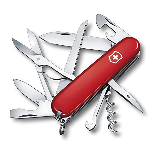 Victorinox, Huntsman, Coltellino Svizzero (15 Funzioni, Forbici, Seghetto Per Legno, Cavatappi) Colore Rosso