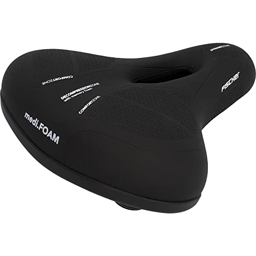 Fischer 85682, Bicicletta R.E.Med Memory Foam Sella Nero Unisex-Adulto, Taglia Unica