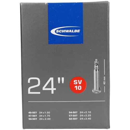 Schwalbe Luftschlauch-Fahrrad Sv10, No. 10, Zoll (Camera D'Aria), Nero (Schwarz), 24 Pollici Unisex Adulto