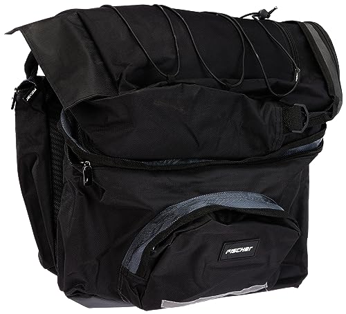 Fischer - Set Di 3 Borse Unisex Per Portapacchi Bicicletta, Unisex, Tasche Gepäckträger 3Fach, Nero, Taglia Unica