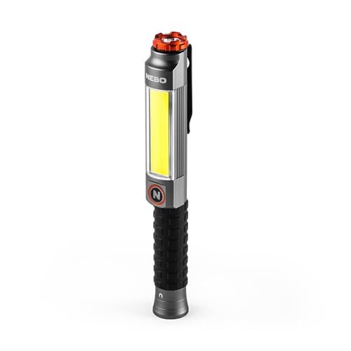 Nebo Big Larry 3 - Lampada Da Lavoro Da 600 Lumen, Con Luce Da Lavoro Cob, Base Magnetica Con Clip Tascabile, Per Illuminazione A Mani Libere, Torcia 
