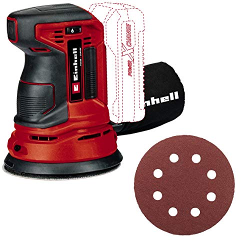 Einhell Te-Rs 18 Li-Solo Levigatrice Roto Orbitale A Batteria Power X-Change (18V, Oscillazioni Al Min. 14.000 - 22.000, Diam. Platorello 125 Mm, Senz