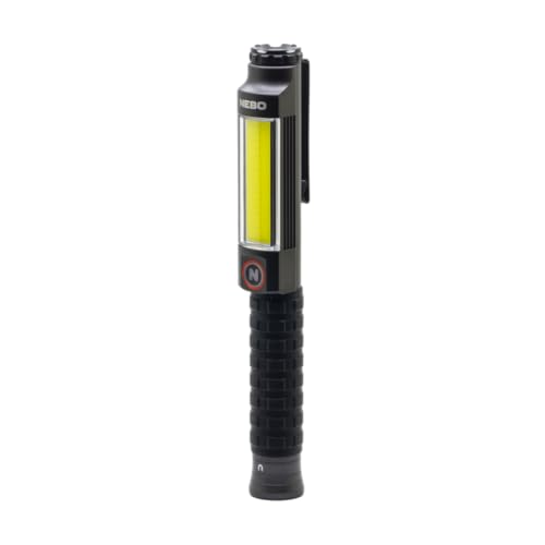 Nebo Big Larry 3 - Lampada Da Lavoro Invisibile, 600 Lumen, Con Luce Da Lavoro Cob, Base Magnetica Con Clip Tascabile, Per Illuminazione A Mani Libere