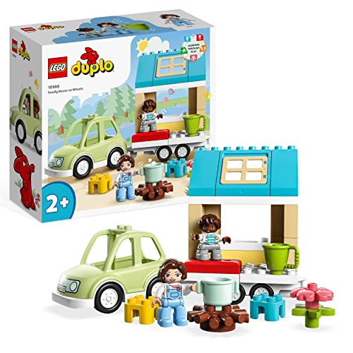 Lego Duplo Town Casa Su Ruote, Set Da Campeggio Con Mattoncini Grandi E Figure, Macchina Giocattolo Per Bambina E Bambino Dai 2 Anni, Giochi Educativi