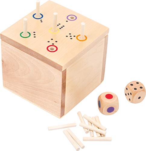 6558 Dado "Asso" In Legno Small Foot In Legno, Gioco Veloce Imparato Dadi Con Due Dadi, Da 5 Anni In Poi