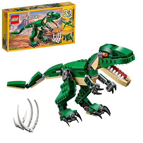 Lego Creator Dinosauro, Set Animali Giocattolo 3 In 1 Per Costruire, Giochi Per Bambini, Bambine, Ragazzi E Ragazze Con T. Rex O Triceratopo O Pteroda