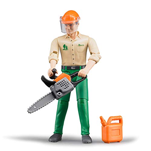 Bruder 60030 - Boscaiolo Con Accessori, Figura Giocattolo, Agricoltore, Fattoria