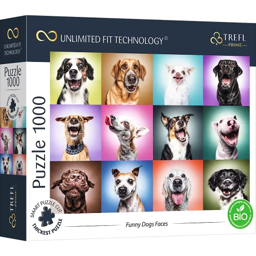 Trefl Prime - Puzzle Uft Funny Dogs Faces - 1000 Elementi, Cartone Più Spesso, Bio, Eco, Cani Divertenti, Ritratti Di Cani, Animali, Collage, Intratte