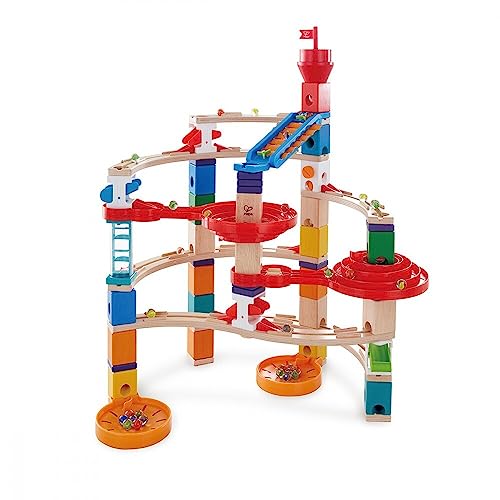 Hape Super Spirals , Quadrilla Wooden Marble Run Toy Expansion Pack With Spiral Twists Xylophone Rail And Spiral For Children Aged 4+