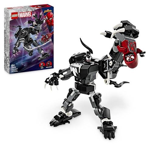 Lego Marvel Mech Di Venom Vs. Miles Morales, Giocattolo Action Figure Snodabile Da Costruire Per Bambini E Bambine Da 6 Anni Con Minifigure Di Spider-