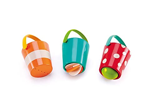 Hape Happy Buckets Set , Three Water Wheel Bath Time Toys For Toddlers, Multicolour
