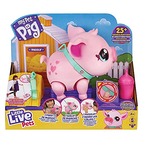 Giochi Preziosi, Live Pets Piggly, Maialino Giocattolo Interattivo, Giochi Bambini 4 Anni +, Passeggia E Balla, Grugnisce E Reagisce Alle Azioni Del B