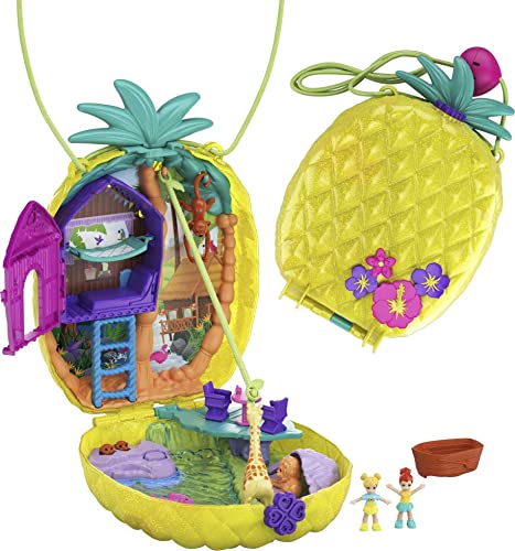 Polly Pocket, Cofanetto Borsetta Dei Segreti Ananas, Giocattolo Per Bambini 4+Anni, Gkj64