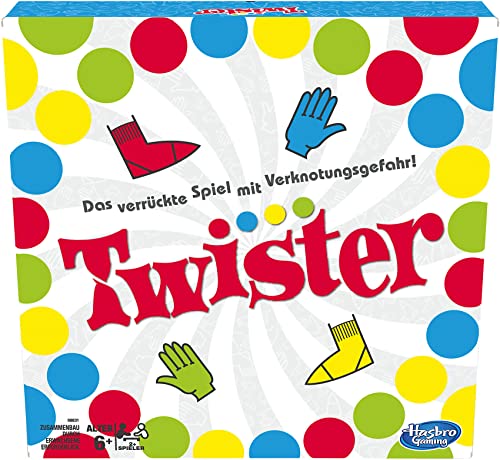 Hasbro Feste Per Famiglie E Bambini, Twister Dai 6 Anni In Su, Classico Gioco Per Interni Ed Esterni, Colore Black, Zt-D40810D-10P