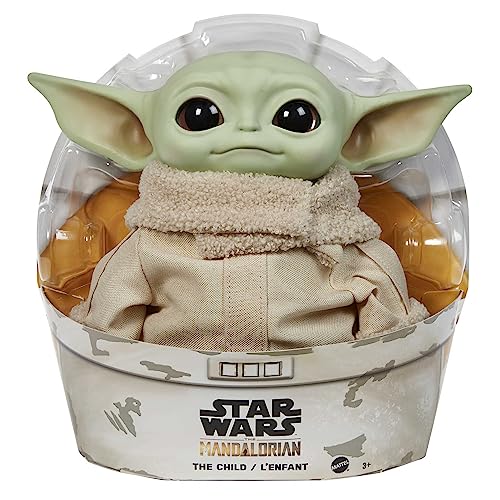 Mattel Games, Star Wars Plush Toys, Grogu Soft Doll From The Mandalorian, 11-Inch Figure, Collectible Stuffed Animals For Kids, Gwd85