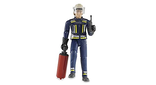 Bruder 60100 - Pompiere Con Accessori, Figura Giocattolo, Camion Dei Pompieri