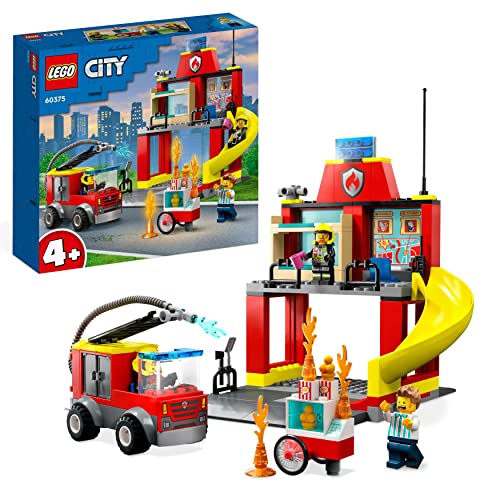 Lego City Fire Caserma Dei Pompieri E Autopompa Con Camion Giocattolo Dei Vigili Del Fuoco, Giochi Per Bambini E Bambine Dai 4 Anni, Idee Regalo 60375