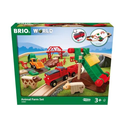 Brio 33984 Set Fattoria Degli Animali, Brio World Ferrovie, Giochi Per Bambini, Età Raccomandata 3+ Anni, Compatibile Con Tutti I Prodotti Brio