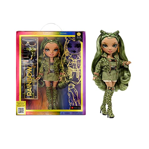 Rainbow High Fashion Doll: Olivia Woods. Bambola Verde Mimetico Con Vestito Alla Moda E Oltre 10 Accessori Di Gioco Colorati. Dai 4 Ai 12 Anni