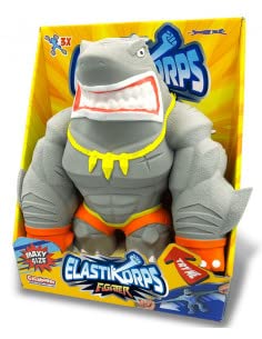Cicaboom - Maxy Mako - Squalo Giocattolo Elastico Allungabile (23 Cm X 2 Kg) - Elastikorps Fighter - Idea Regalo Bambini (Colore Grigio)