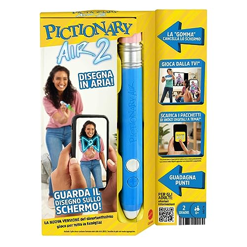 Mattel Gamespictionary Air 2, Gioco Divertente Per Disegnare In Aria E Guardare La Propria Creazione Apparire Sullo Schermo​​​, Giocattolo Per Famigli