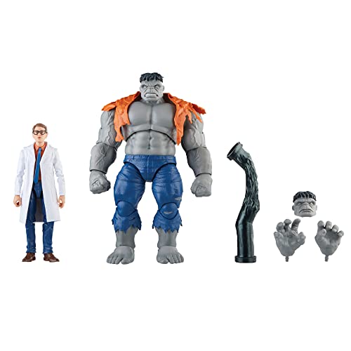 Marvel Hasbro Legends Series, Hulk Grigio E Dr. Bruce Banner, Action Figure Collezionabili Per Adulti Da 15 Cm Per Il 60° Anniversario Degli Avengers