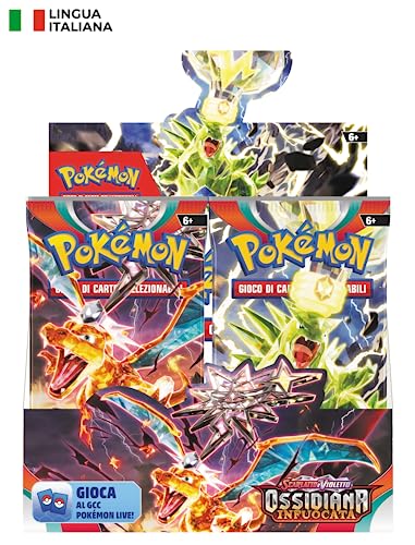Espositore Di Buste Dell’Espansione Scarlatto E Violetto - Ossidiana Infuocata Del Gcc Pokémon (36 Buste Di Espansione), Edizione In Italiano