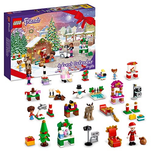Lego 41706 Friends Calendario Dell'Avvento, Set 2022, 24 Giochi Creativi Natalizi Con Babbo Natale, Pupazzo Di Neve E Renne, Regalo Festivo Per Bambin