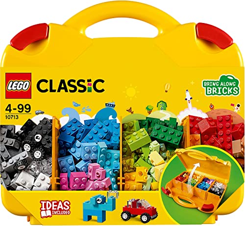 Lego Classic Valigetta Creativa, Contenitore Mattoncini Colorati Con Macchina Giocattolo, Nave, Casa, Castello E Animali Da Costruire, Giochi Per L'Ap