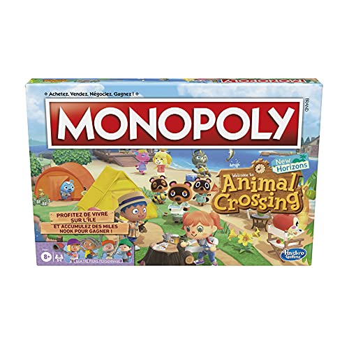 Monopoly Versione Francese Animal Crossing New Horizons Edition, Gioco Per Bambini Dagli 8 Anni, Gioco Divertente Per 2-4 Giocatori