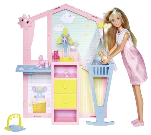 Simba - Steffi Love Baby Room, 105733590, 3 Anni, Con Steffi In Dolce Attesa E Tanti Accessori Inclusi