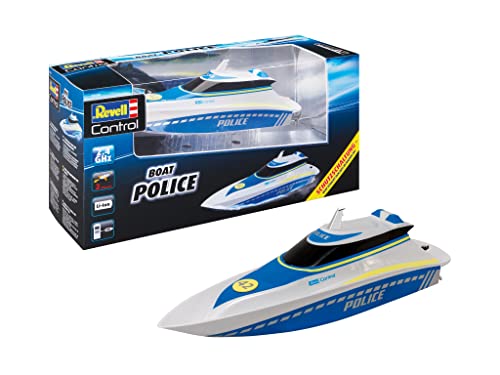 Revell Control 24138 Police Boat I Telecomandato Rc Boat I Per Bambini E Adulti Da 8 Anni I Con Batteria Agli Ioni Di Litio Per Ore Di Azione I Con Te