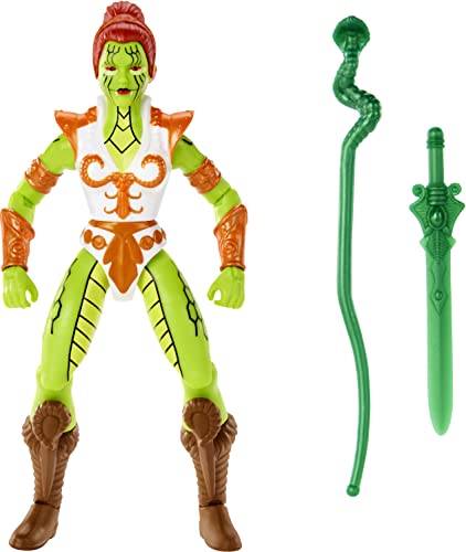 Masters Of The Universe Origins - Personaggio Teela Ascesa Degli Snake Men, Action Figure Da Collezione Con Armatura Serpente, Accessori E Mini Fumett