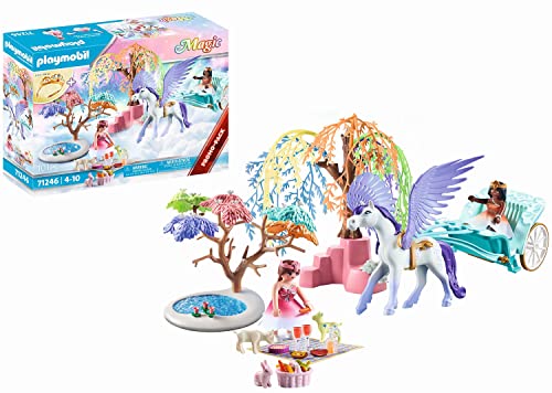 Playmobil Magic 71246 Picnic Con Carrozza E Pegaso, Con Diadema, Giocattolo Per Bambini Dai 4 Anni In Su