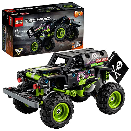 Lego Technic Monster Jam Grave Digger, Giocattolo 2 In 1 Da Costruire Da Monster Truck A Buggy Fuoristrada Con Azione Pull-Back, Giochi Per Bambini, B
